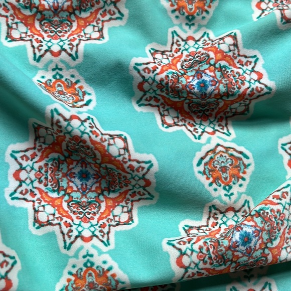 Cabana Life Teal/Orange Printed One Piece Bathing Suit - Picture 5 of 10